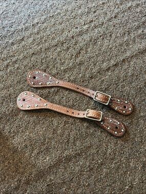 Brown Studded women’s Leather Spur Straps